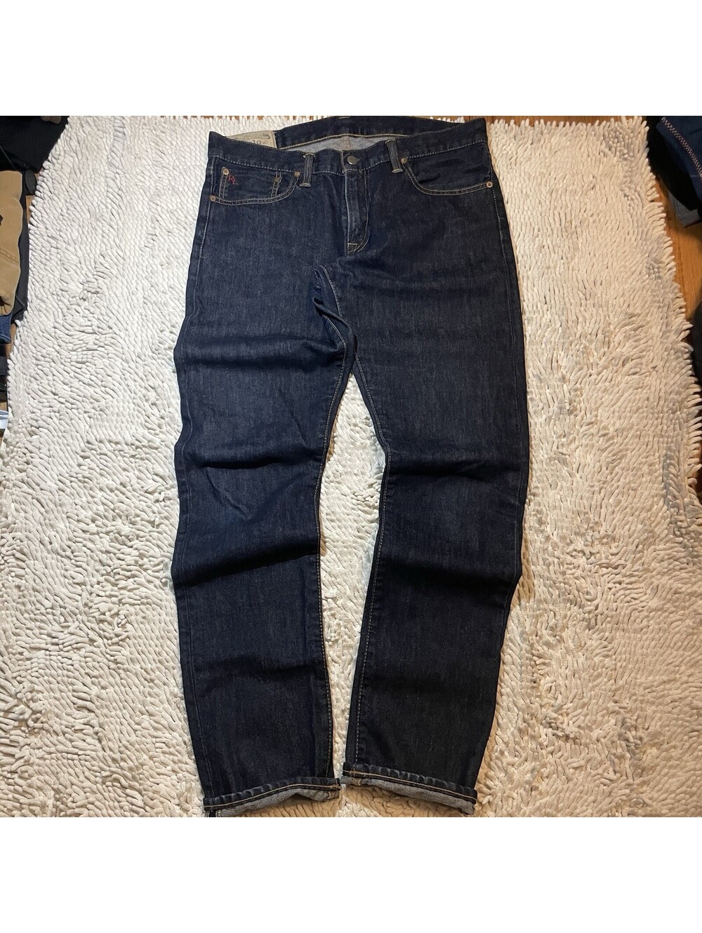 Polo Ralph Lauren Hampton Straight Red Line Selvedge Jeans Size 34x34 Fit 36